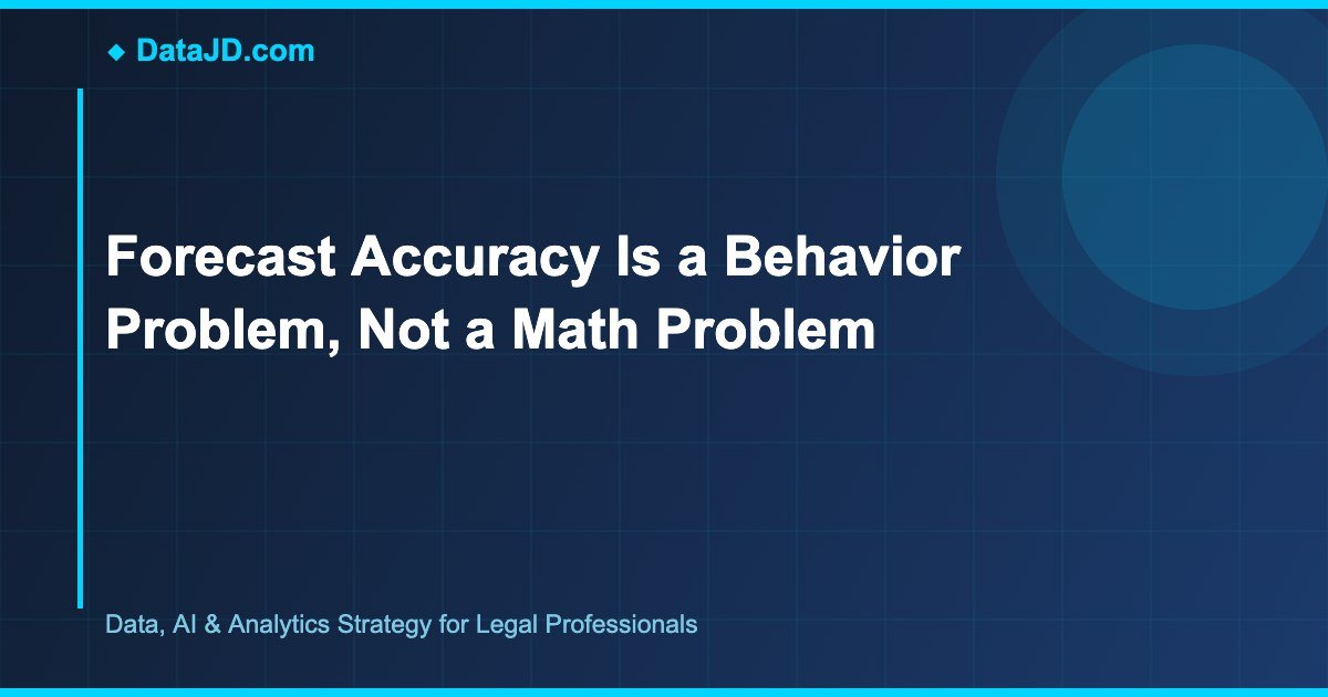 Forecast Accuracy Is a Behavior Problem, Not a Math Problem