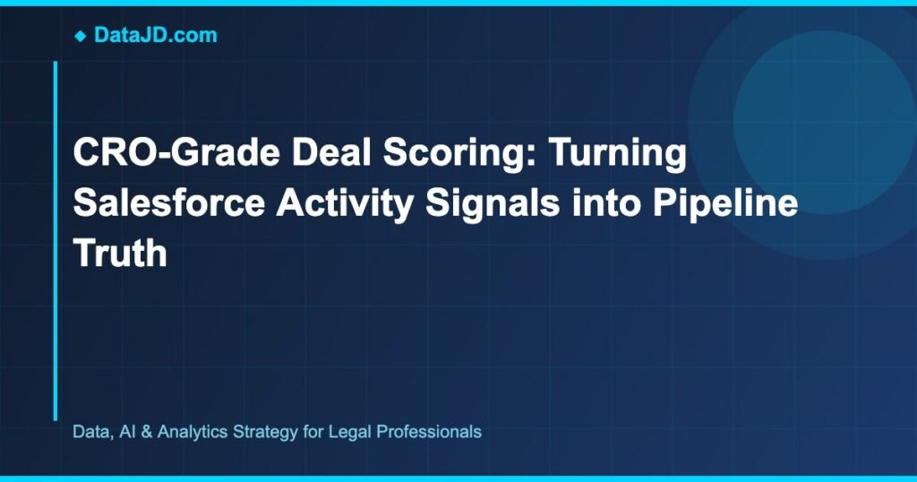 CRO-Grade Deal Scoring: Turning Salesforce Activity Signals into Pipeline Truth