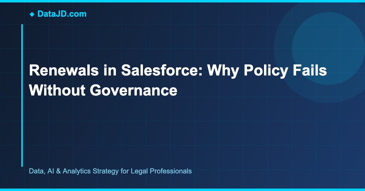 Renewals in Salesforce: Why Policy Fails Without Governance
