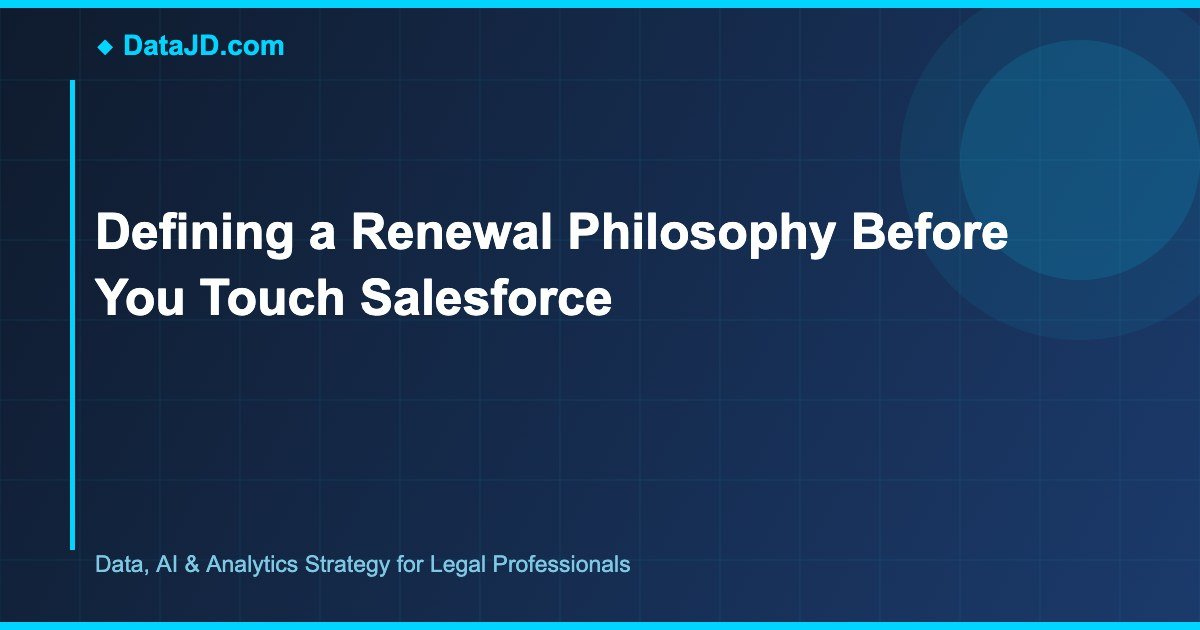 Defining a Renewal Philosophy Before You Touch Salesforce